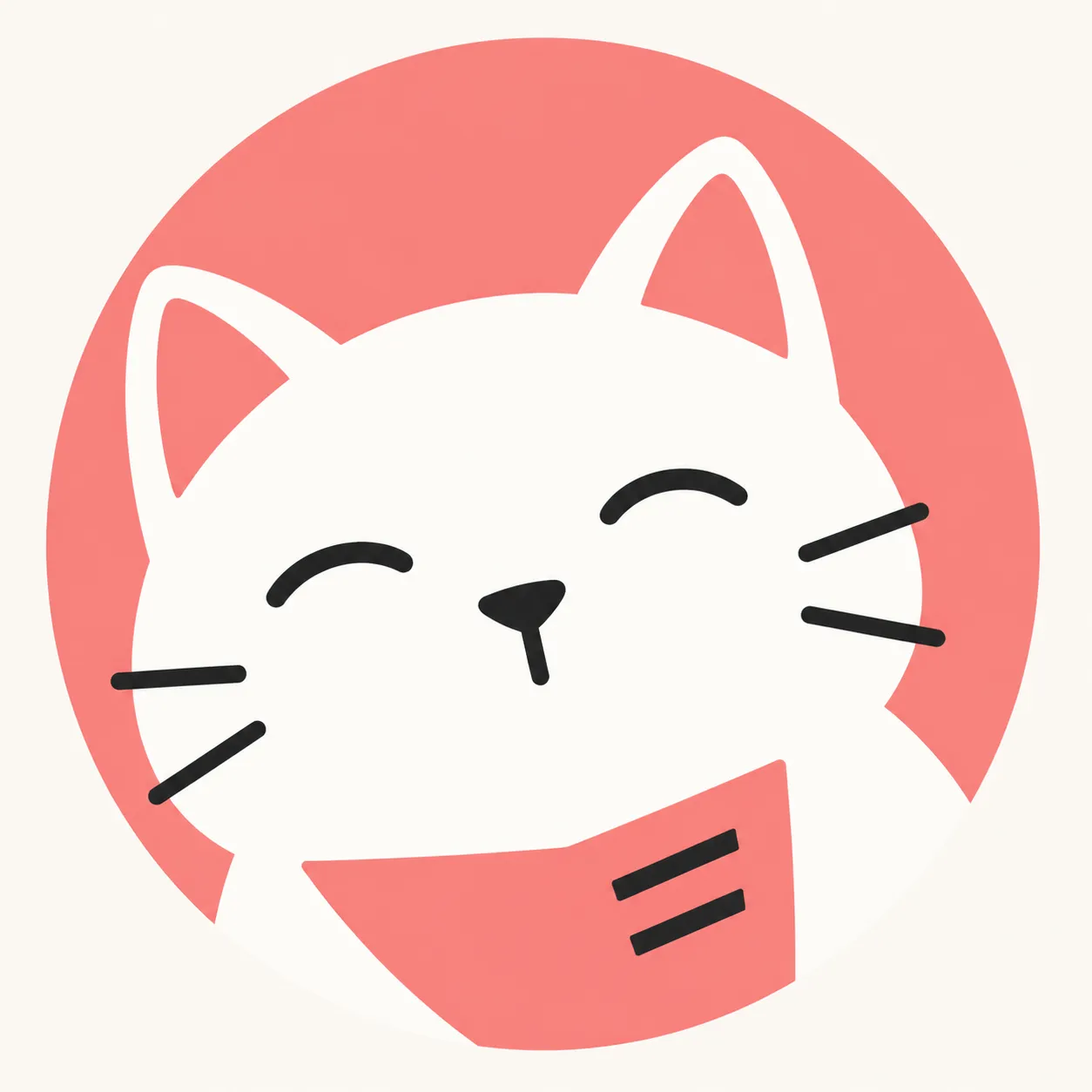 绘有白色招财猫的头像